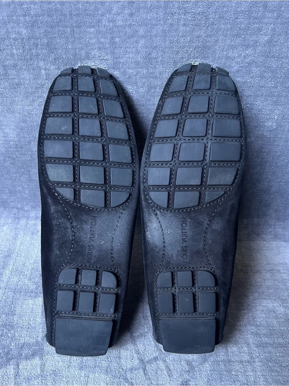 Louis Vuitton Men’s Leather Suede Loafers Sz 9 US 10 Black Monte Carlo Luxury